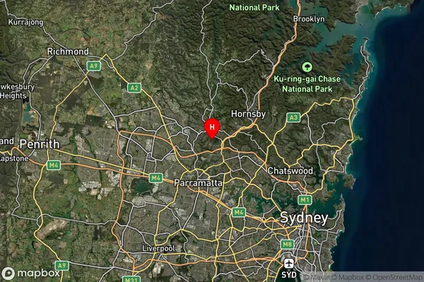 West Pennant Hills,New South Wales Satellite Map