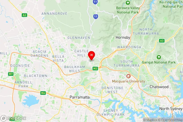 West Pennant Hills,New South Wales Area Map