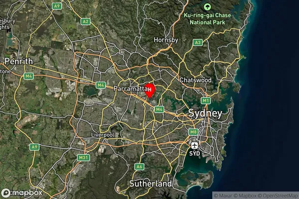 Newington,New South Wales Satellite Map