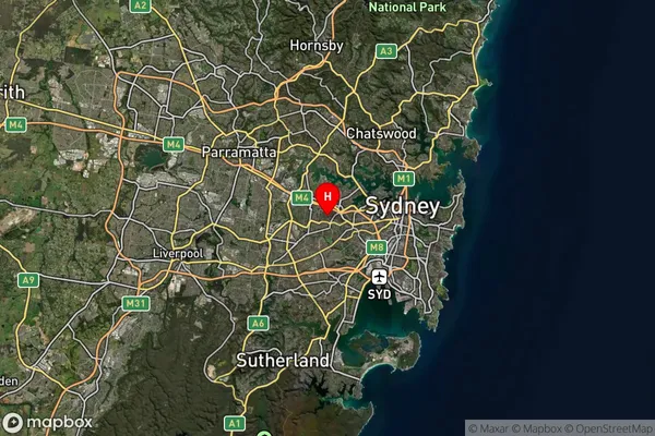 Croydon,New South Wales Satellite Map