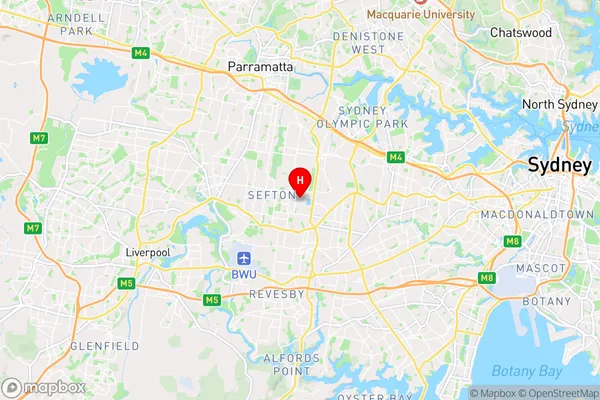 Potts Hill,New South Wales Area Map