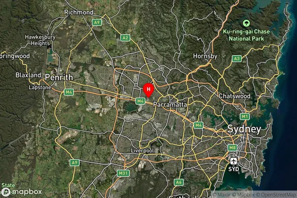 Girraween,New South Wales Satellite Map