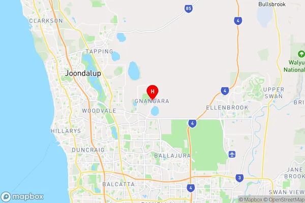 Gnangara,Western Australia Area Map