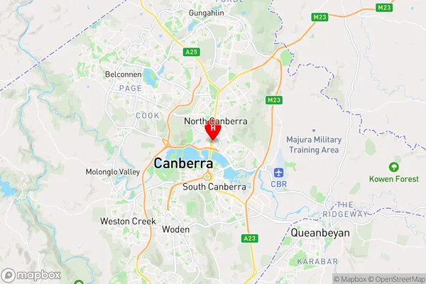 Canberra Bc,Australian Capital Territory Area Map