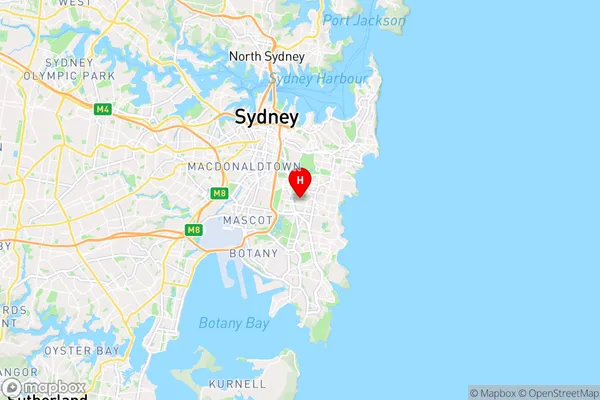 Unsw Sydney,New South Wales Area Map