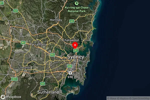 North Sydney,New South Wales Satellite Map