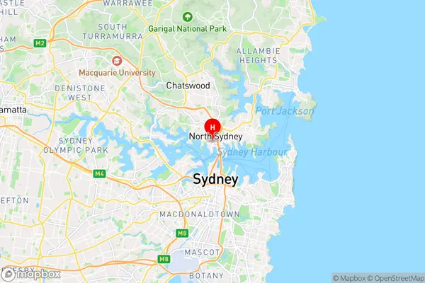 North Sydney,New South Wales Area Map