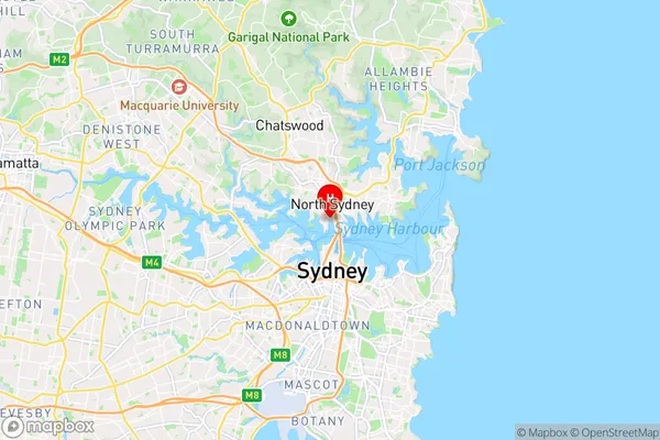 Lavender Bay,New South Wales Area Map