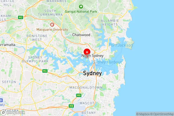 Waverton,New South Wales Area Map