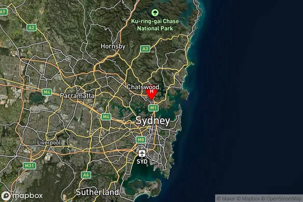 Crows Nest,New South Wales Satellite Map