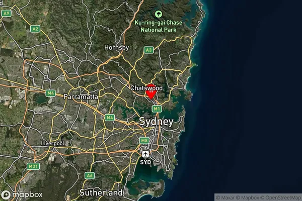 St Leonards,New South Wales Satellite Map