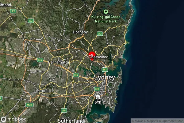 Lane Cove West,New South Wales Satellite Map