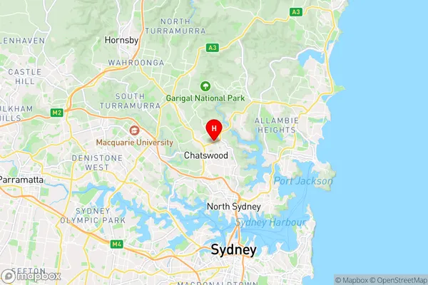 Roseville,New South Wales Area Map