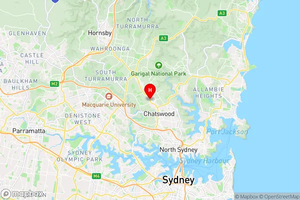 Lindfield,New South Wales Area Map