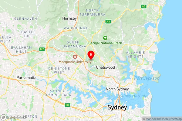 Lindfield West,New South Wales Area Map