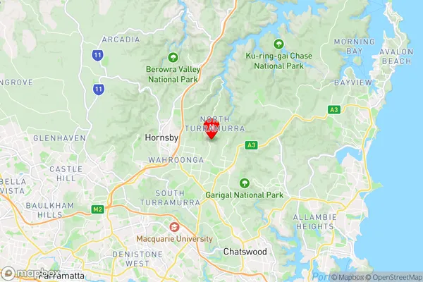 North Turramurra,New South Wales Area Map