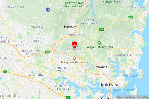 South Turramurra,New South Wales Area Map