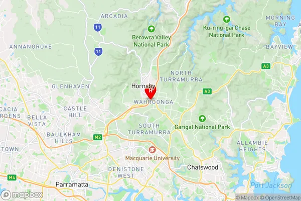 Wahroonga,New South Wales Area Map