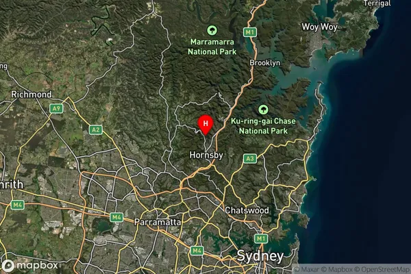 Hornsby Heights,New South Wales Satellite Map