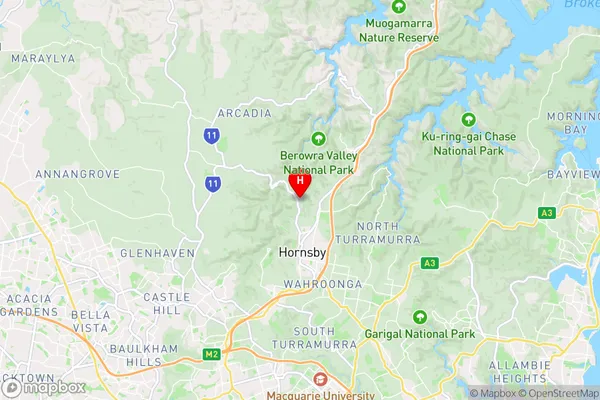 Hornsby Heights,New South Wales Area Map