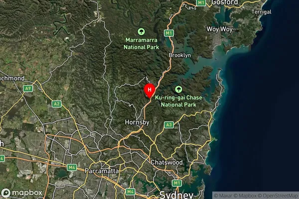 Mount Kuring Gai,New South Wales Satellite Map