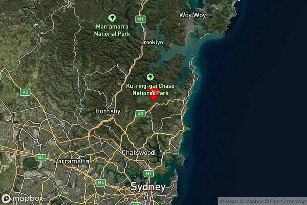 Terrey Hills,New South Wales Satellite Map