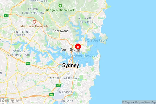 Cremorne Point,New South Wales Area Map