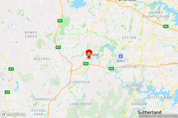 Liverpool,New South Wales Area Map