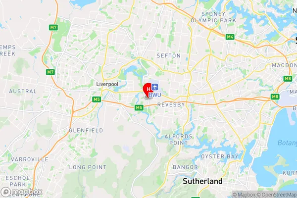 Milperra,New South Wales Area Map