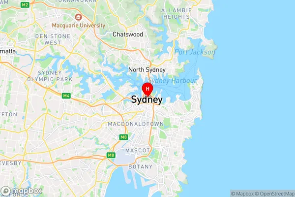 Sydney,New South Wales Area Map