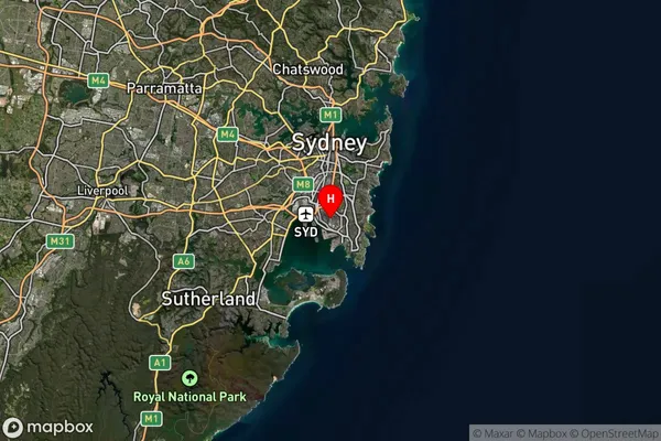 Eastern Suburbs Mc,New South Wales Satellite Map