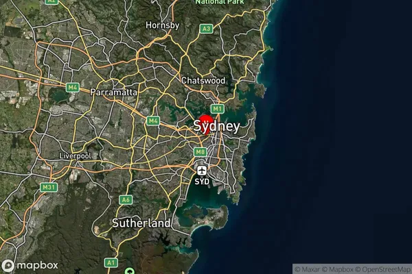 The University Of Sydney,New South Wales Satellite Map