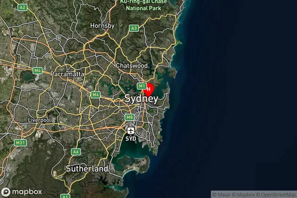 Elizabeth Bay,New South Wales Satellite Map