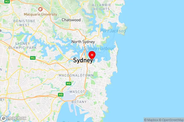 Elizabeth Bay,New South Wales Area Map