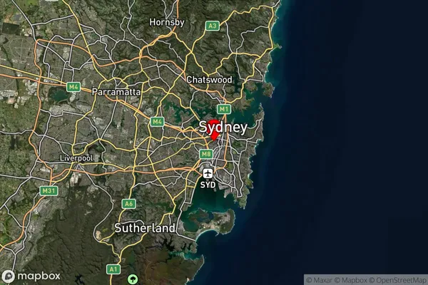 Eveleigh,New South Wales Satellite Map