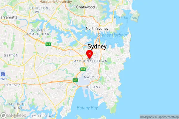 Eveleigh,New South Wales Area Map