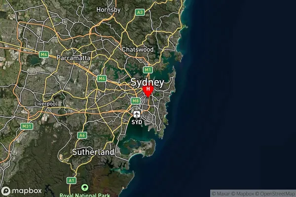 Zetland,New South Wales Satellite Map