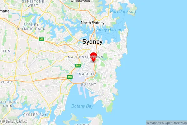 Zetland,New South Wales Area Map