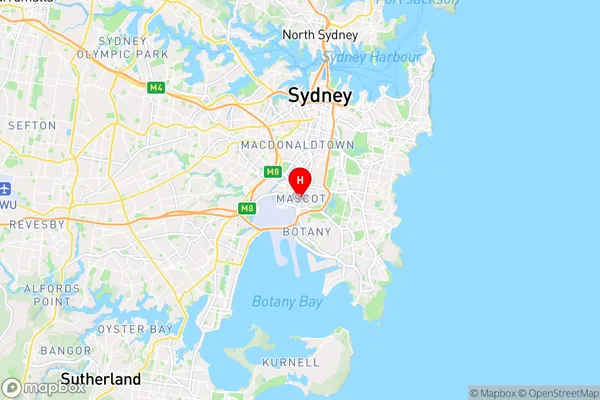 Mascot,New South Wales Area Map