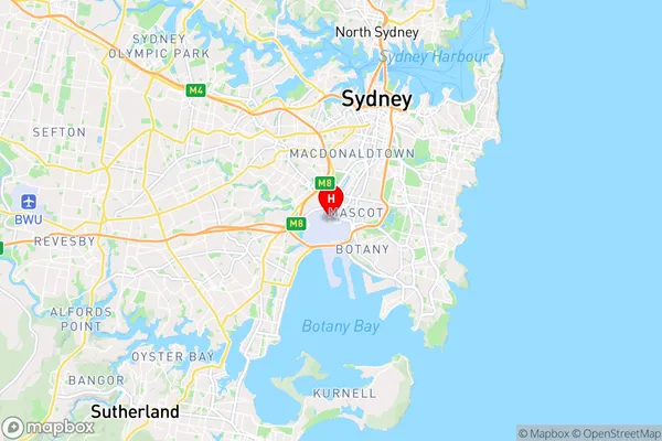 Sydney Domestic Airport,New South Wales Area Map