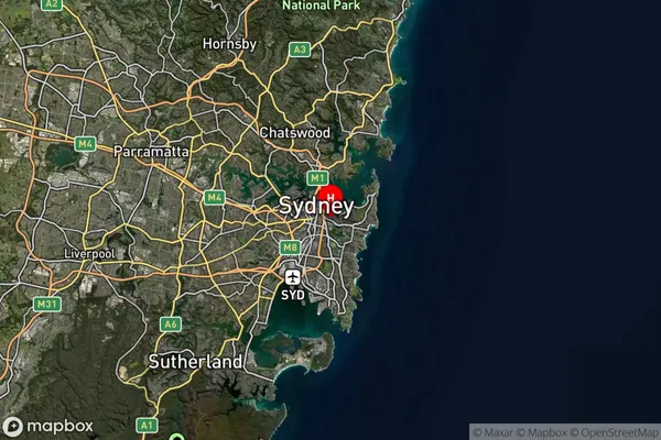 Paddington,New South Wales Satellite Map