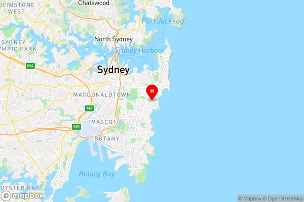 Bronte,New South Wales Area Map