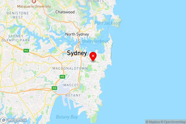 Woollahra,New South Wales Area Map