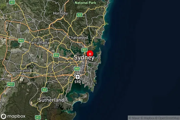 Edgecliff,New South Wales Satellite Map