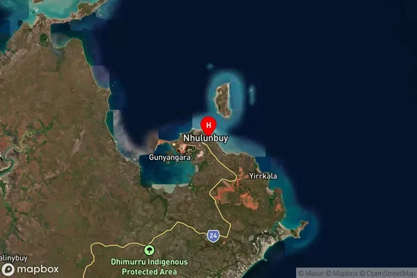 Nhulunbuy,Northern Territory Satellite Map