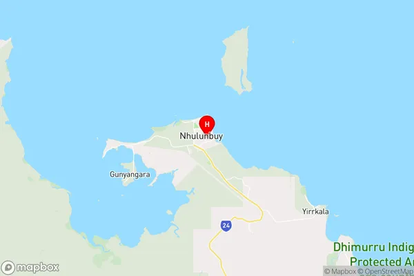 Nhulunbuy,Northern Territory Area Map