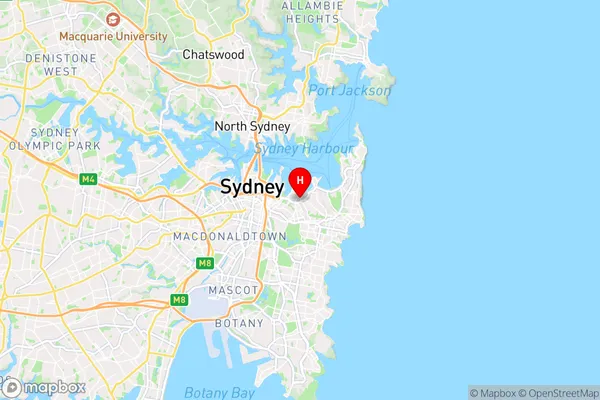 Double Bay,New South Wales Area Map