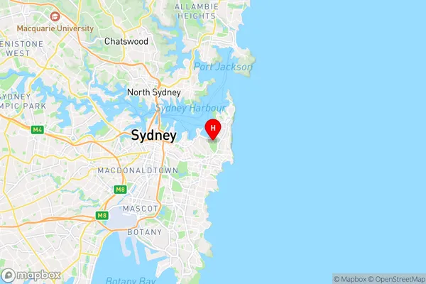 Rose Bay,New South Wales Area Map