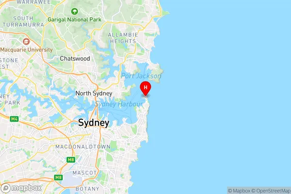 Watsons Bay,New South Wales Area Map