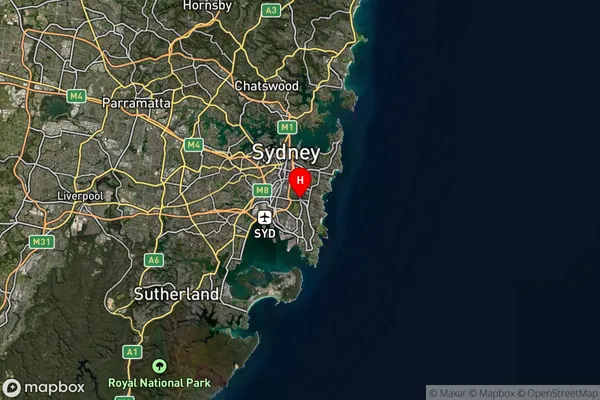 Kingsford,New South Wales Satellite Map